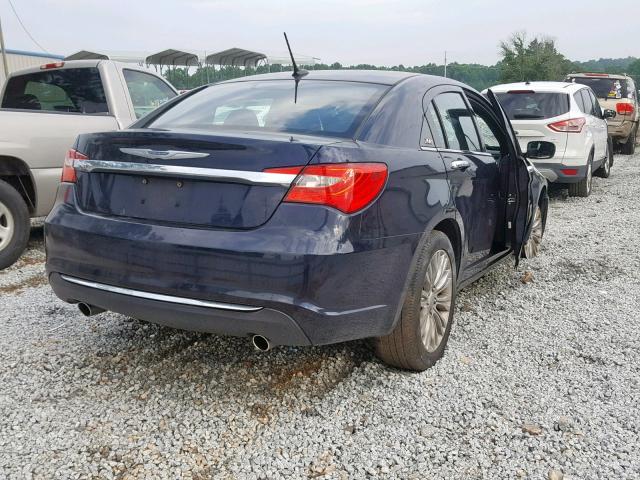 1C3CCBCG4CN116869 - 2012 CHRYSLER 200 LIMITE BLUE photo 4