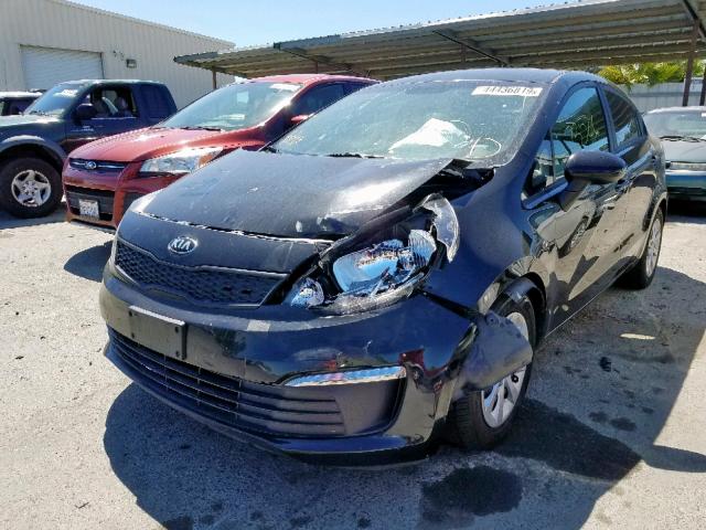 KNADM4A34H6020358 - 2017 KIA RIO LX BLACK photo 2