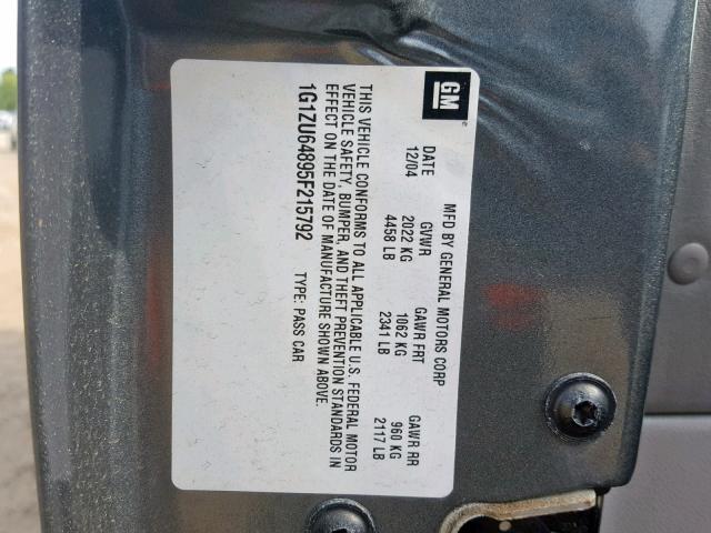 1G1ZU64895F215792 - 2005 CHEVROLET MALIBU MAX 银色 照片 10