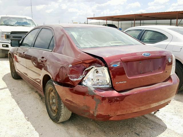 3FAFP06Z76R250524 - 2006 FORD FUSION S MAROON photo 3