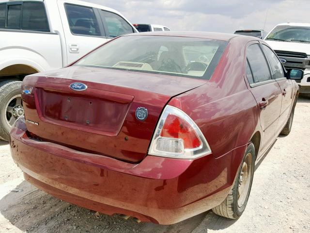 3FAFP06Z76R250524 - 2006 FORD FUSION S MAROON photo 4