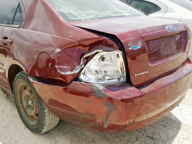 3FAFP06Z76R250524 - 2006 FORD FUSION S MAROON photo 9