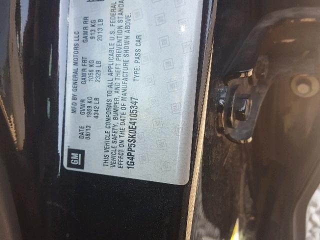 1G4PP5SK0E4105347 - 2014 BUICK VERANO BLACK photo 10