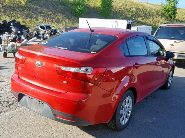 KNADM4A36D6254124 - 2013 KIA RIO LX RED photo 4