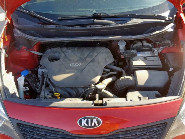 KNADM4A36D6254124 - 2013 KIA RIO LX RED photo 7