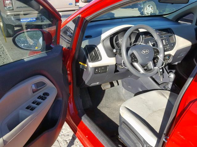 KNADM4A36D6254124 - 2013 KIA RIO LX RED photo 9