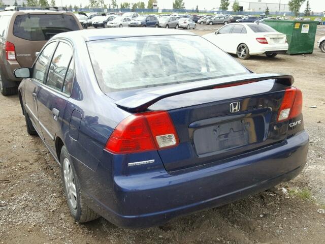 2HGES15304H939273 - 2004 HONDA CIVIC DX V BLUE photo 3