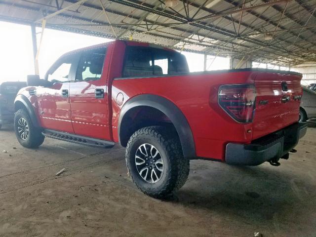 1FTFW1R65CFC08186 - 2012 FORD F150 SVT R RED photo 3