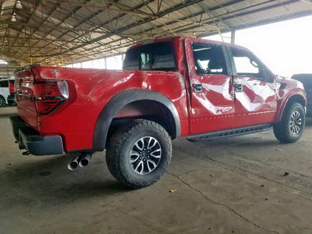 1FTFW1R65CFC08186 - 2012 FORD F150 SVT R RED photo 4
