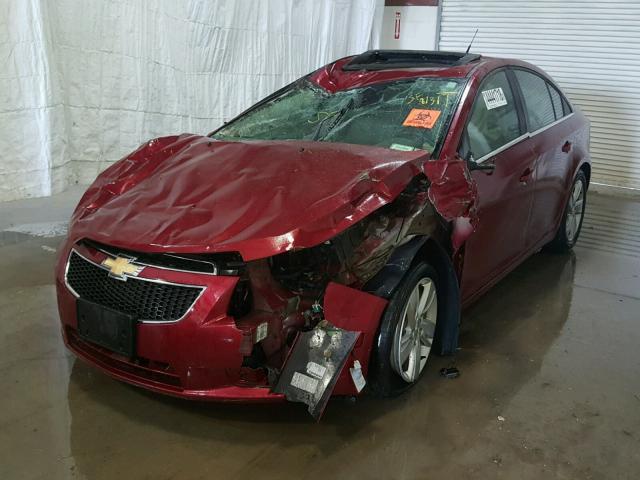 1G1P75SZ3E7416067 - 2014 CHEVROLET CRUZE RED photo 2