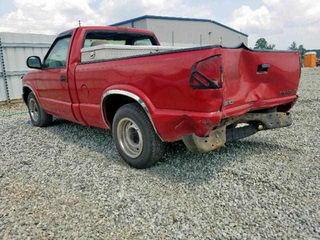 1GCCS1442WK160209 - 1998 CHEVROLET S TRUCK S1 RED photo 3