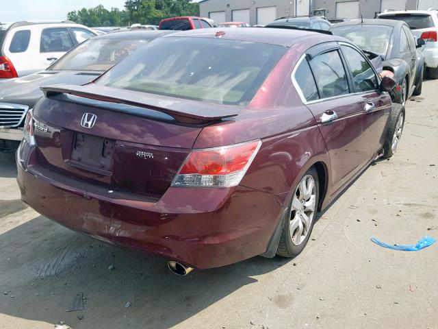 1HGCP2F88AA121244 - 2010 HONDA ACCORD EXL BURGUNDY photo 4