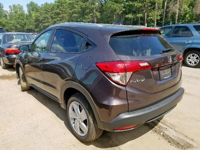 3CZRU6H55KM705238 - 2019 HONDA HR-V EX PURPLE photo 3