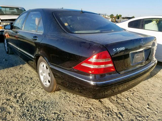 WDBNG75J11A189392 - 2001 MERCEDES-BENZ S 500 BLACK photo 3