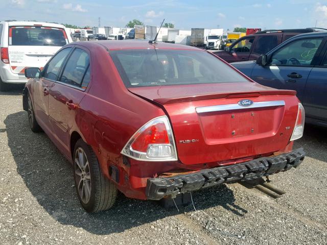 3FAHP08ZX8R173933 - 2008 FORD FUSION SEL RED photo 3