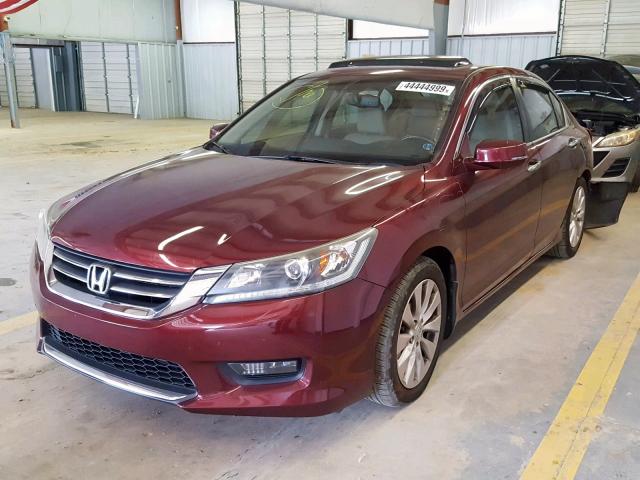 1HGCR2F89EA164832 - 2014 HONDA ACCORD EXL MAROON photo 2