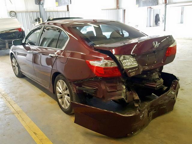 1HGCR2F89EA164832 - 2014 HONDA ACCORD EXL MAROON photo 3