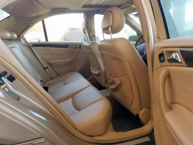 WDBRF61J84F549804 - 2004 MERCEDES-BENZ C 240 BEIGE photo 6