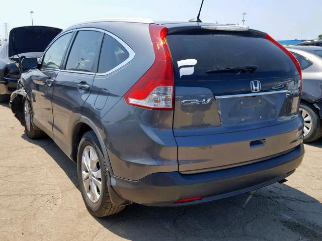 2HKRM4H73DH632312 - 2013 HONDA CR-V EXL GRAY photo 3