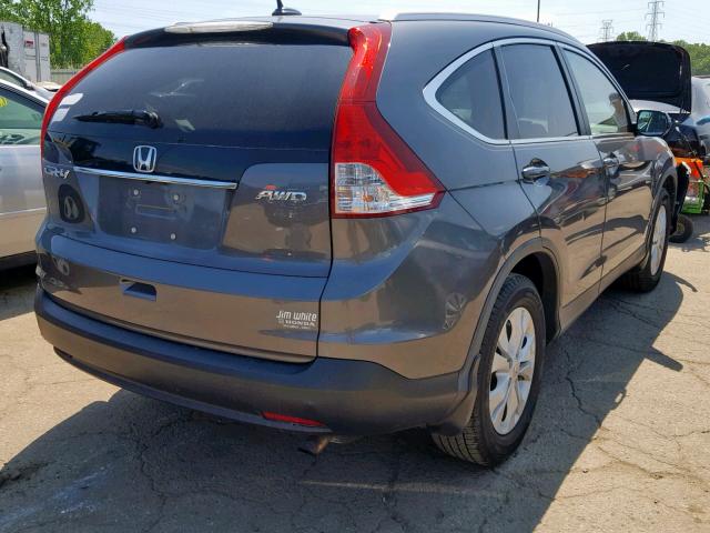 2HKRM4H73DH632312 - 2013 HONDA CR-V EXL GRAY photo 4