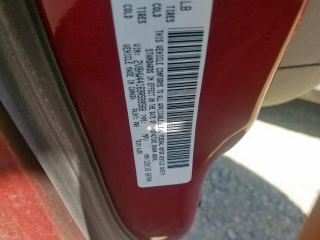 2V8HW44169R599568 - 2009 VOLKSWAGEN ROUTAN S BURGUNDY photo 10