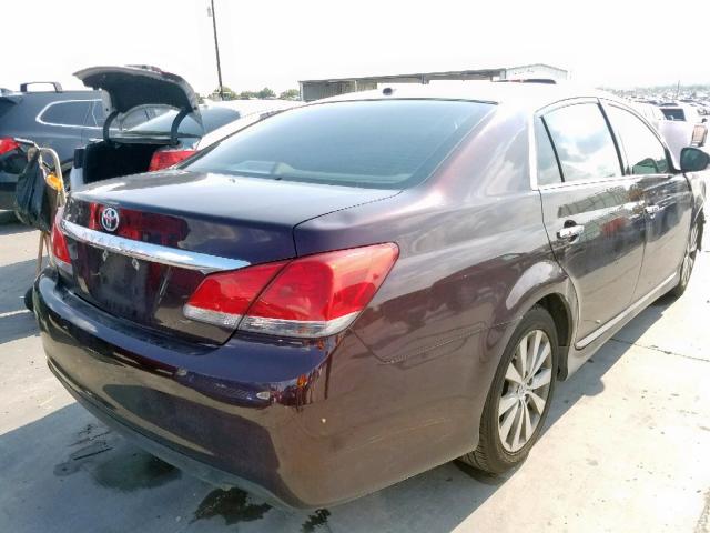 4T1BK3DB3CU456857 - 2012 TOYOTA AVALON BAS MAROON photo 4