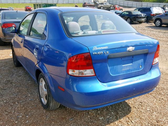 KL1TD52635B493630 - 2005 CHEVROLET AVEO BASE Mavi foto 3