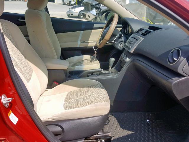 1YVHZ8BH9A5M14726 - 2010 MAZDA 6 I RED photo 5