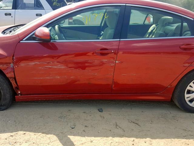 1YVHZ8BH9A5M14726 - 2010 MAZDA 6 I RED photo 9