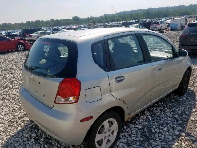 KL1TD62645B443065 - 2005 CHEVROLET AVEO BASE Сұр фото 4