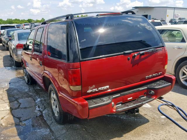 1GNDT13X63K170077 - 2003 CHEVROLET BLAZER BURGUNDY photo 3