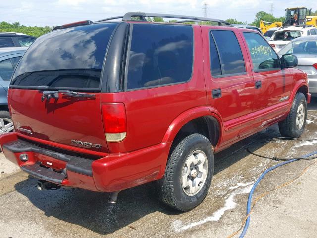 1GNDT13X63K170077 - 2003 CHEVROLET BLAZER BURGUNDY photo 4