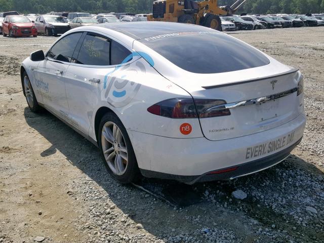 5YJSA1DP1DFP12172 - 2013 TESLA MODEL S WHITE photo 3