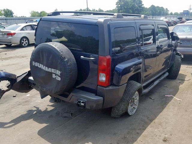 5GTEN13E688159406 - 2008 HUMMER H3 BLUE photo 4