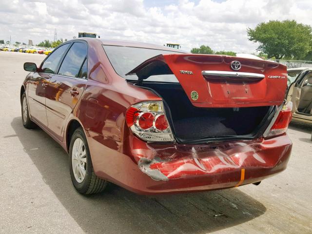 4T1BE32K06U109744 - 2006 TOYOTA CAMRY LE RED photo 3