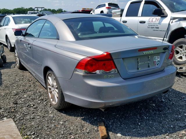 YV1MC68297J012017 - 2007 VOLVO C70 T5 GRAY photo 3