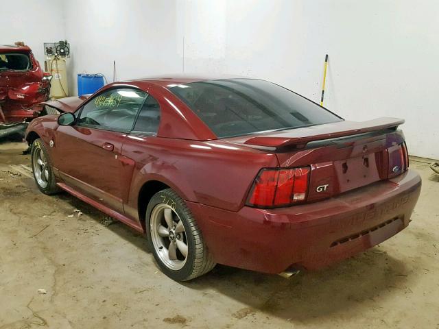 1FAFP42X44F104300 - 2004 FORD MUSTANG GT BURGUNDY photo 3