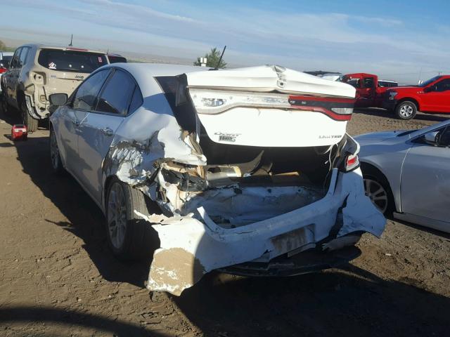 1C3CDFCA6DD324906 - 2013 DODGE DART LIMIT WHITE photo 3