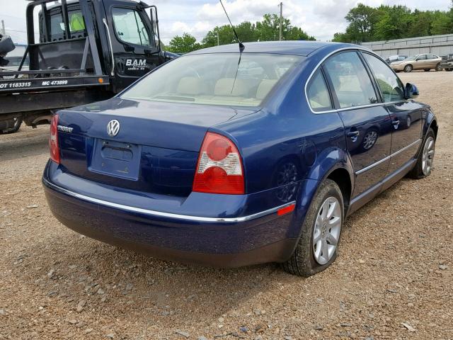 WVWPD63B44E188498 - 2004 VOLKSWAGEN PASSAT GLS BLUE photo 4