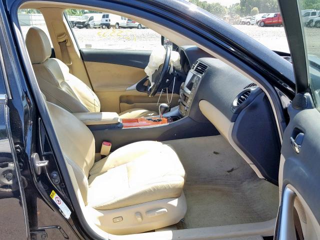 JTHBE262775016769 - 2007 LEXUS IS 350 BLACK photo 5