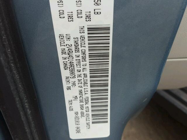 2V4RW4D14AR280079 - 2010 VOLKSWAGEN ROUTAN S ლურჯი ფოტო 10