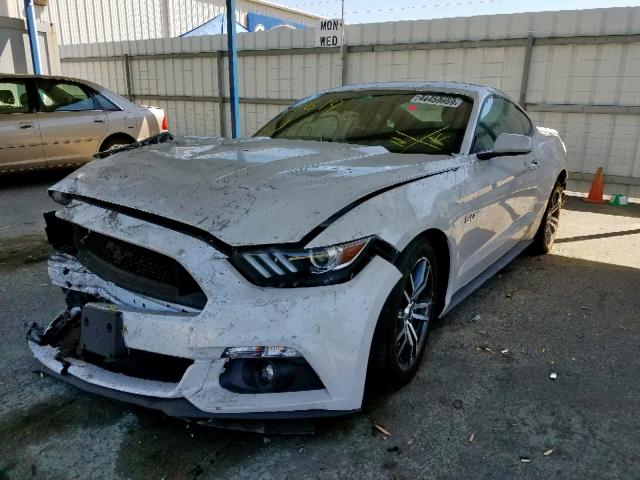 1FA6P8CF2H5323796 - 2017 FORD MUSTANG GT WHITE photo 2