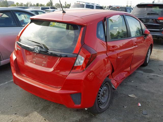 JHMGK5H58GS006700 - 2016 HONDA FIT LX RED photo 4