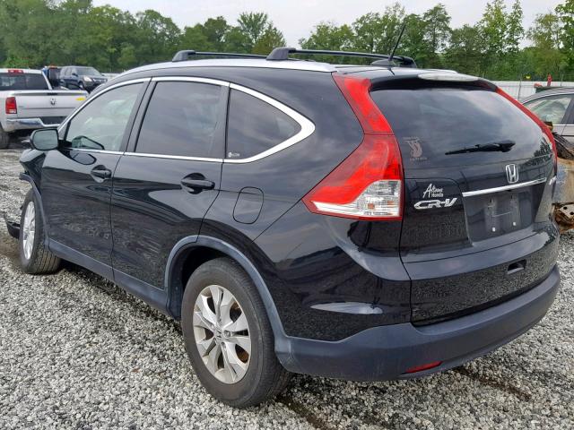 JHLRM4H72CC001726 - 2012 HONDA CR-V EXL BLACK photo 3