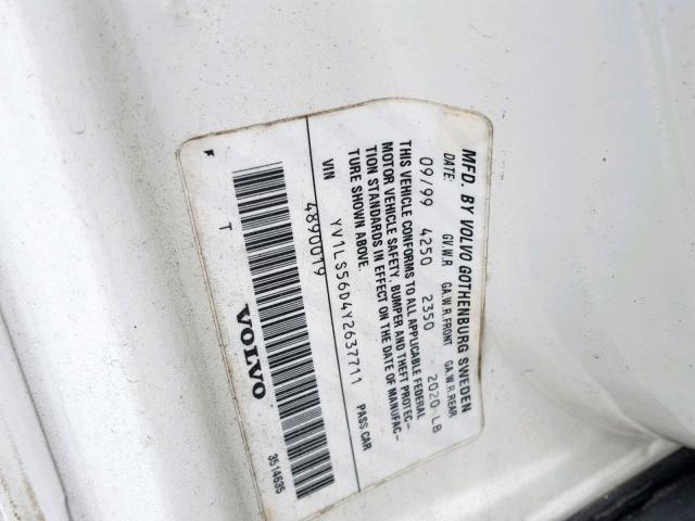 YV1LS56D4Y2637711 - 2000 VOLVO S70 GLT WHITE photo 10