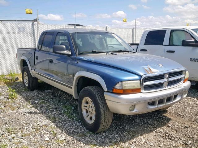 1B7HG48X62S533825 - 2002 DODGE DAKOTA QUA BLUE photo 1