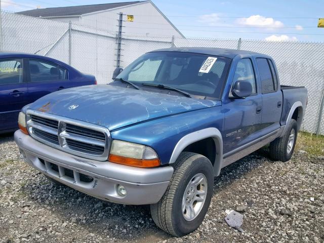 1B7HG48X62S533825 - 2002 DODGE DAKOTA QUA BLUE photo 2