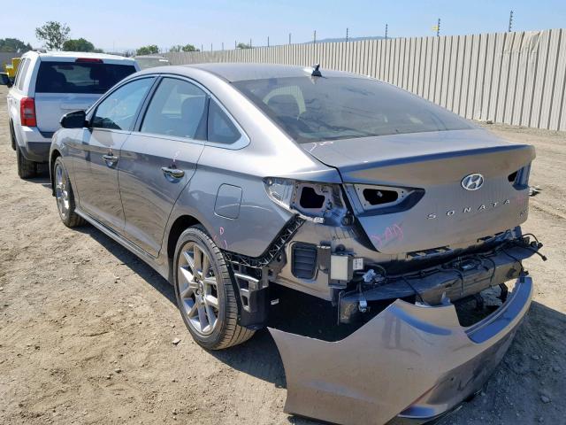 5NPE34AB8JH612424 - 2018 HYUNDAI SONATA SPO SILVER photo 3