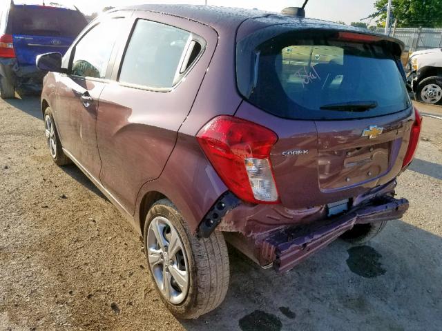 KL8CB6SA3KC743102 - 2019 CHEVROLET SPARK LS PURPLE photo 3