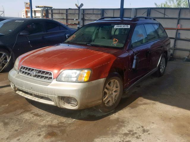 4S3BH675X37616127 - 2003 SUBARU LEGACY OUT RED photo 2